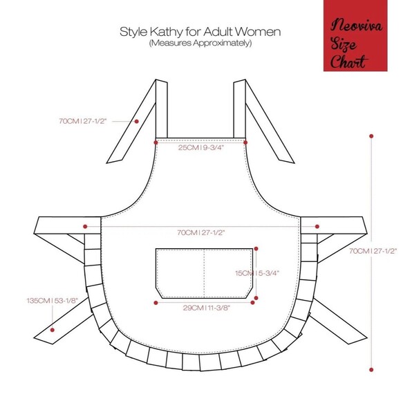 Neoviva Kathy 100% Cotton Ruffle Pocketed Double Layered Floral Apron New - Picture 5 of 7